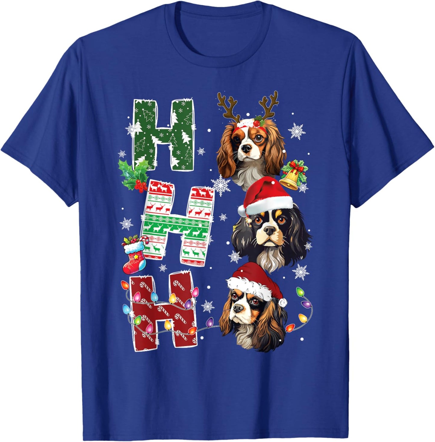 Ho Ho Ho Cavalier King Charles Spaniel Christmas Dog Costume T-Shirt - T-Shirt | Royal