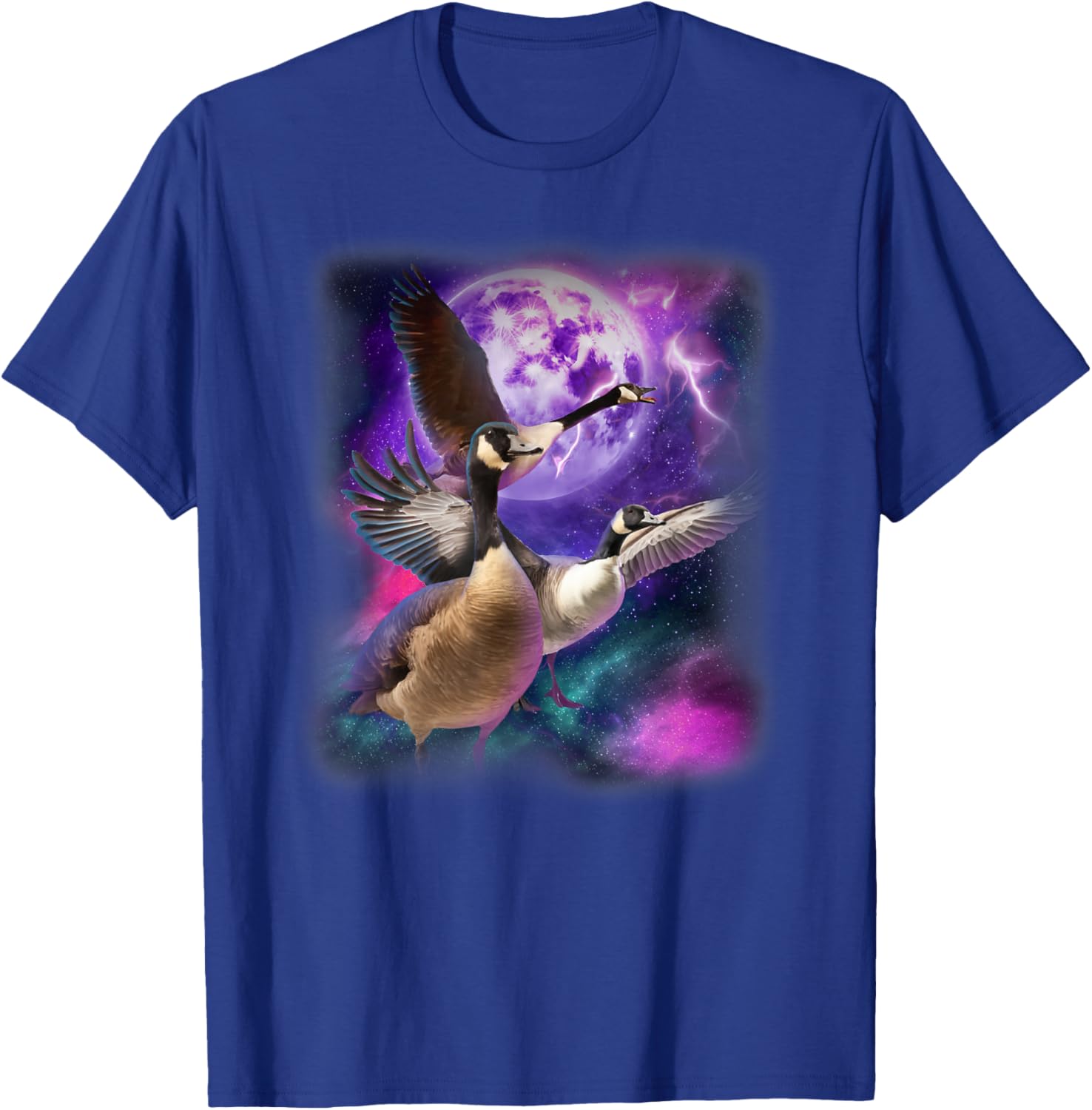 Canadian Goose Shirt - Howling at the Moon Silly Goose T-Shirt - T-Shirt | Royal