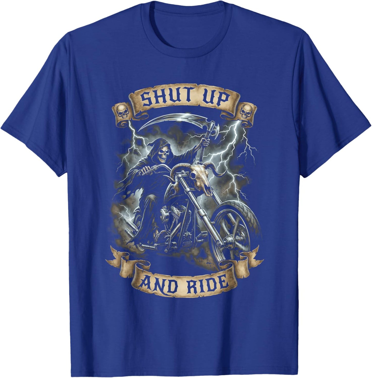 Skeleton Shut Up and Ride T-Shirt - T-Shirt | Royal