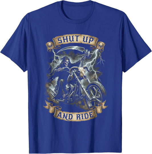 Skeleton Shut Up and Ride T-Shirt - T-Shirt | Royal