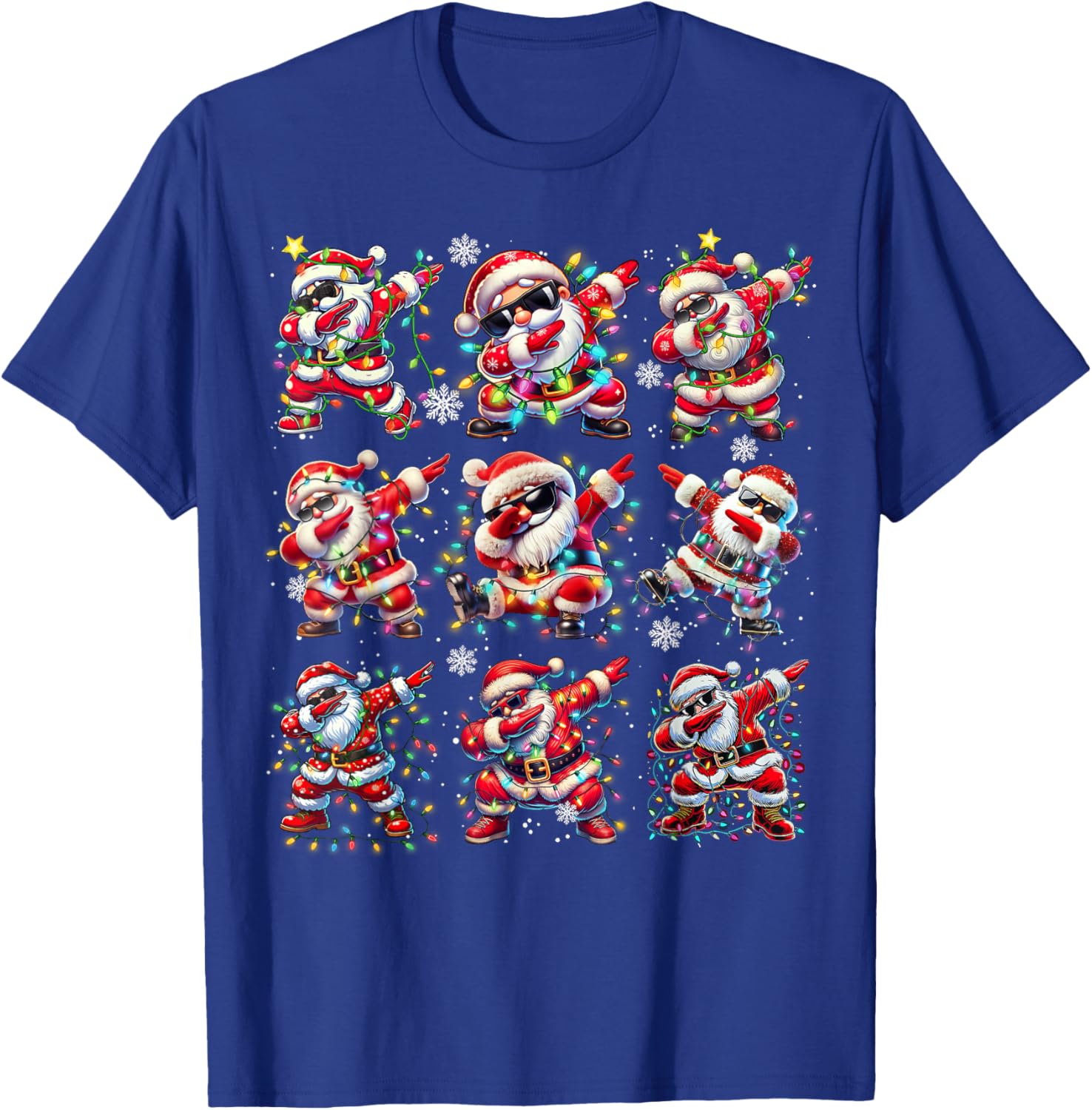 Cute Santa Christmas Dabbing Dance Boys Men Kids Xmas Lights T-Shirt - T-Shirt | Royal