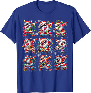 Cute Santa Christmas Dabbing Dance Boys Men Kids Xmas Lights T-Shirt - T-Shirt | Royal