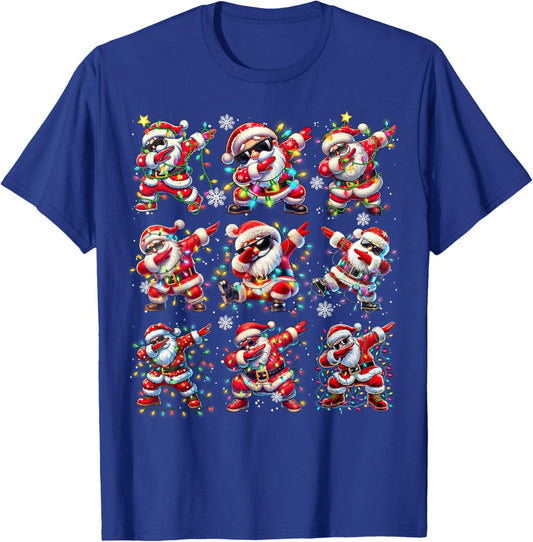 Cute Santa Christmas Dabbing Dance Boys Men Kids Xmas Lights T-Shirt - T-Shirt | Royal