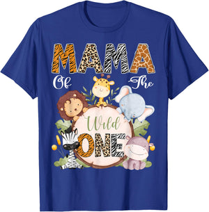 Mama Of The Wild One 1St Birthday Safari Woodland T-Shirt - T-Shirt | Royal