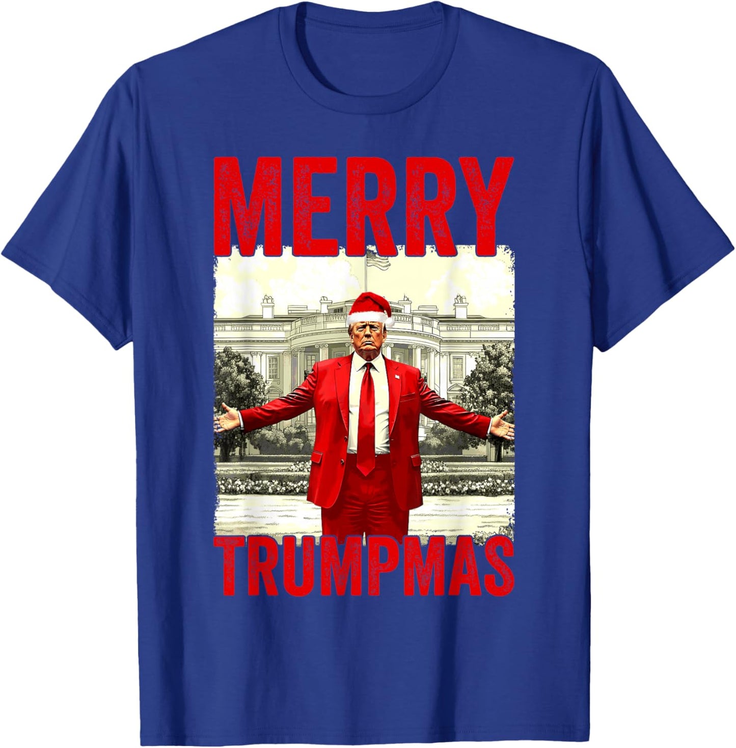 Merry Trumpmas Make Christmas Great Again Trump 2024 47th T-Shirt - T-Shirt | Royal