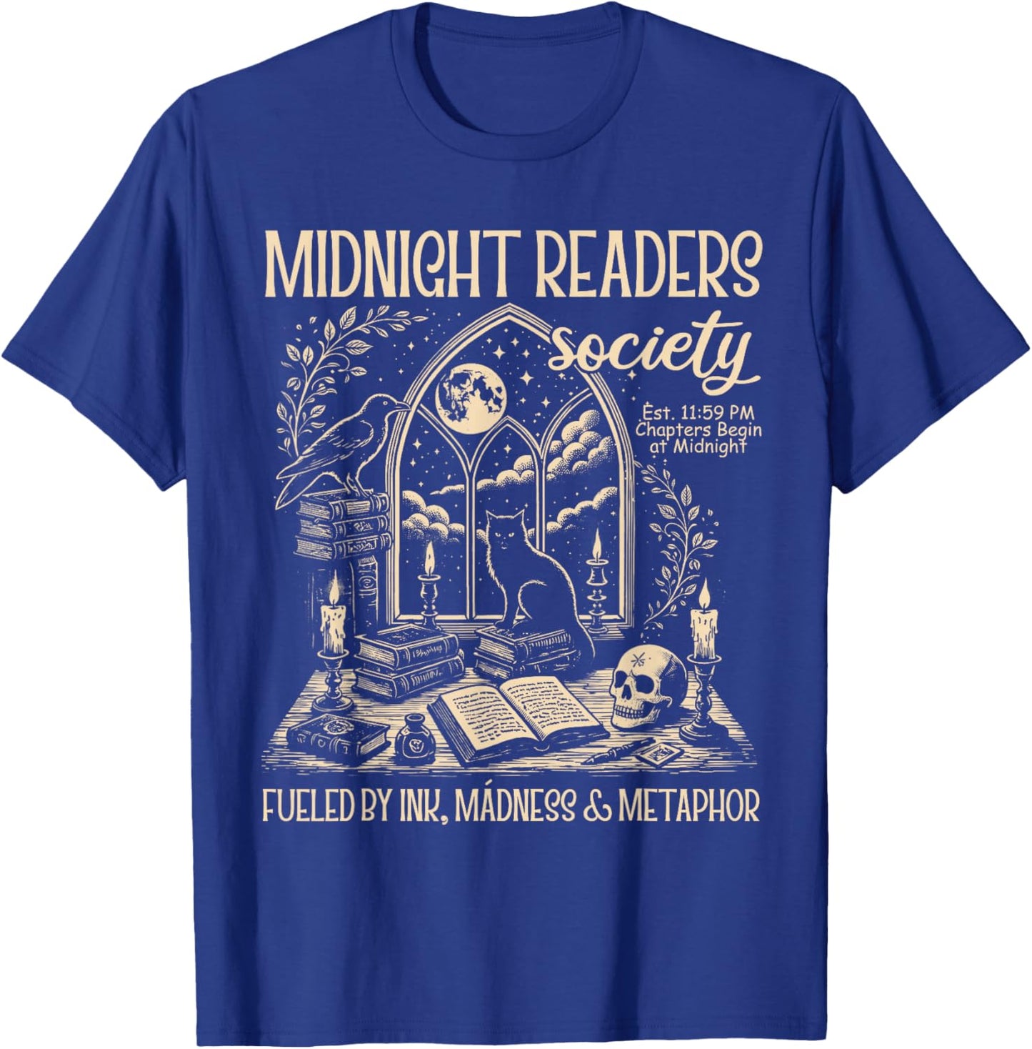 Dark Romance Book Lover Midnight Reading Readers Society T-Shirt - T-Shirt | Royal