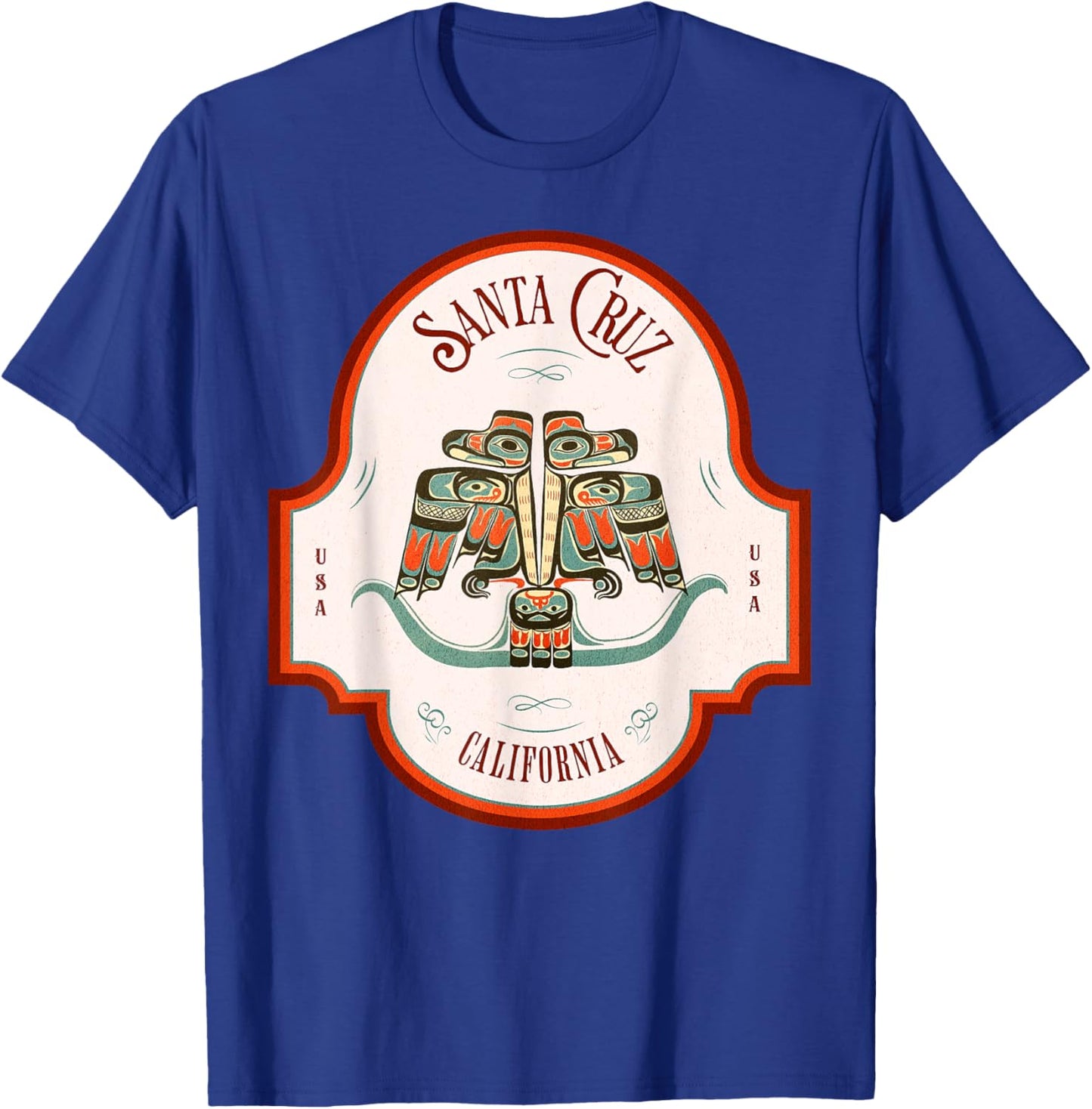 Cruz Santa CA Thunderbird Totem Pacific Northwest Native T-Shirt - T-Shirt | Royal