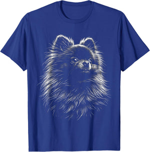 Retro Pomeranian Silhouette Dog Lover Graphic T-Shirt - T-Shirt | Royal