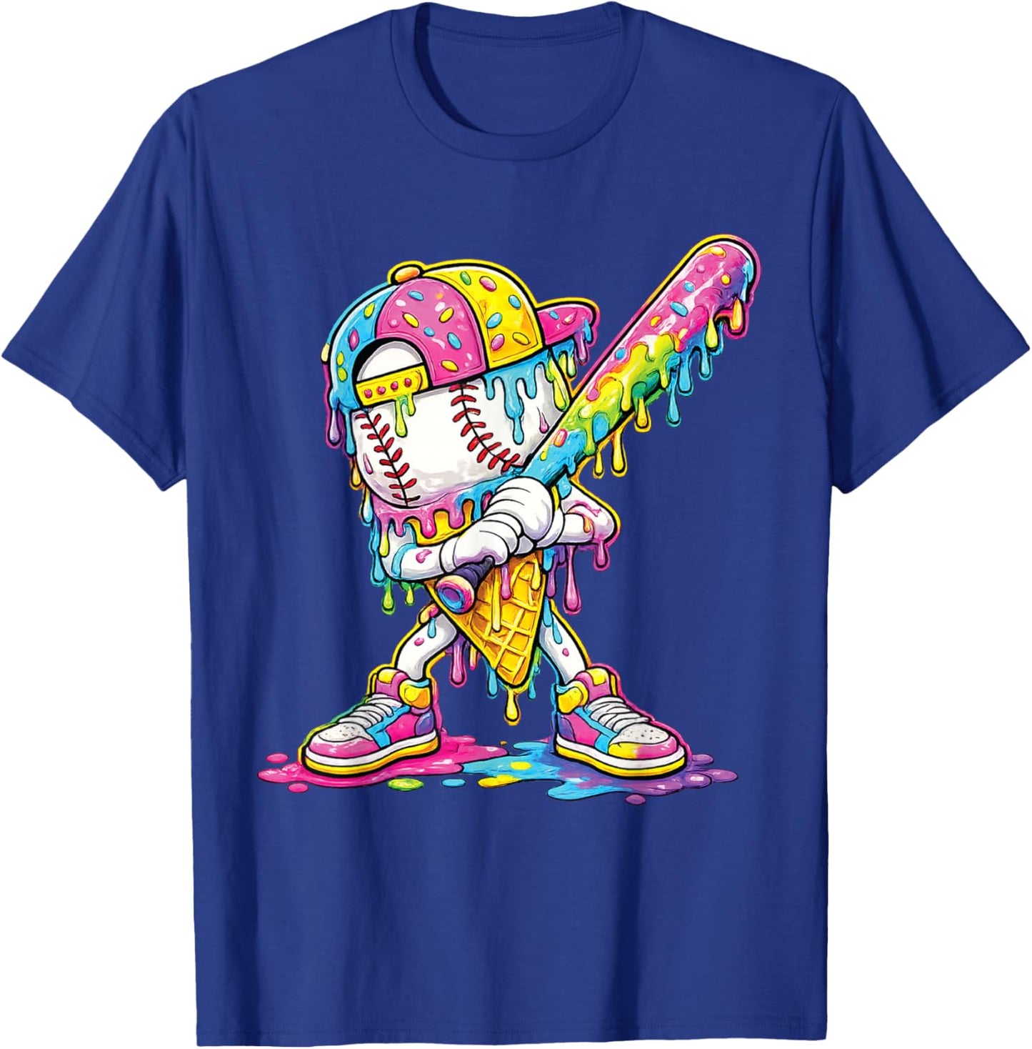 Baseball Drip Ice Cream Apparel Youth Drip Baseball Boys Kid T-Shirt - T-Shirt | Royal