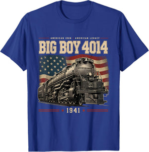 Big Boy 4014 Steam Train Vintage Locomotive Engine T-Shirt - T-Shirt | Royal