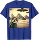 Cat Selfie With Alien UFO Funny Cat Gifts Women Kid T-Shirt - T-Shirt | Royal