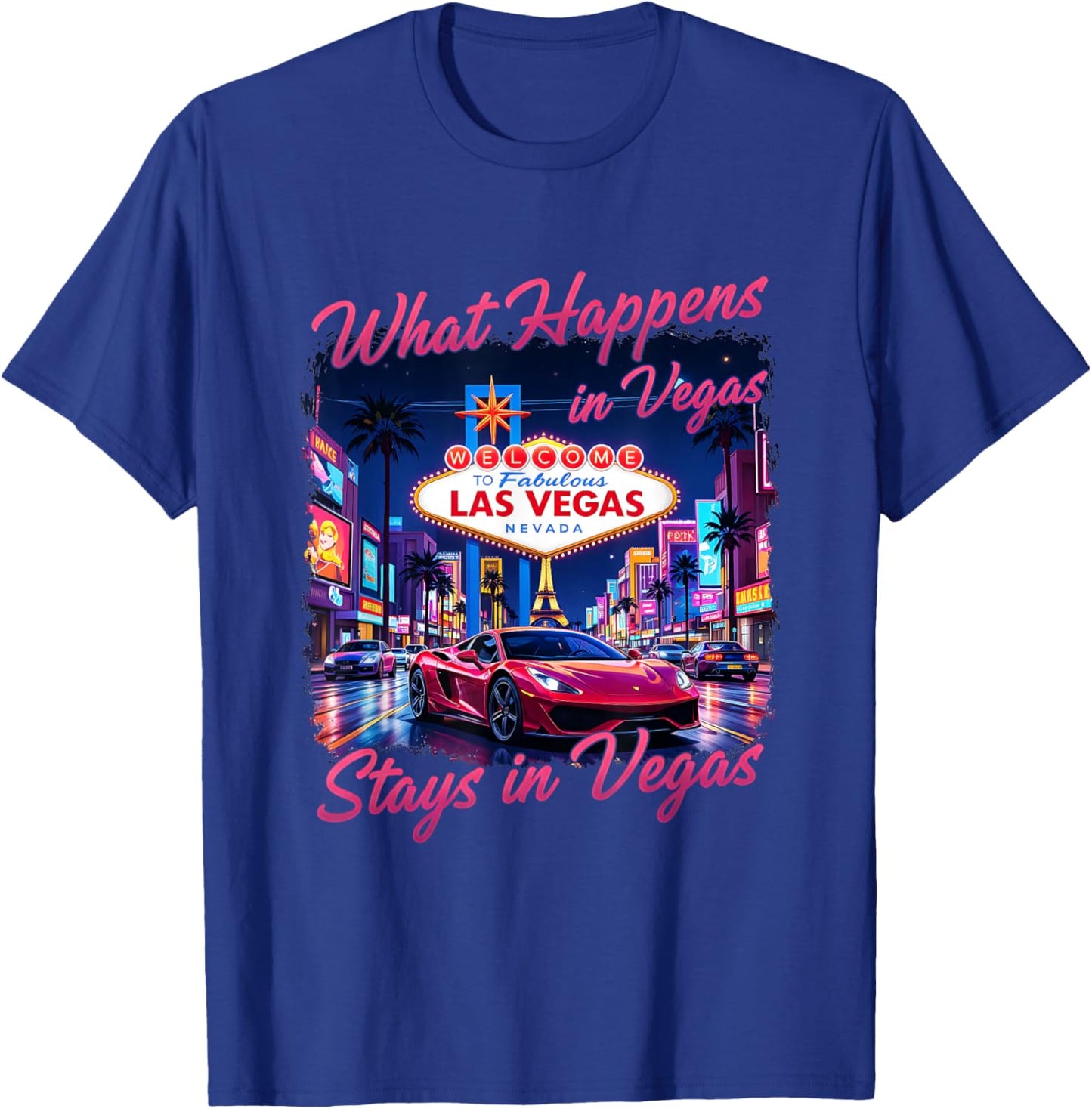 Retro Las Vegas Road Trip 2026 Souvenir Vacation T-Shirt - T-Shirt | Royal