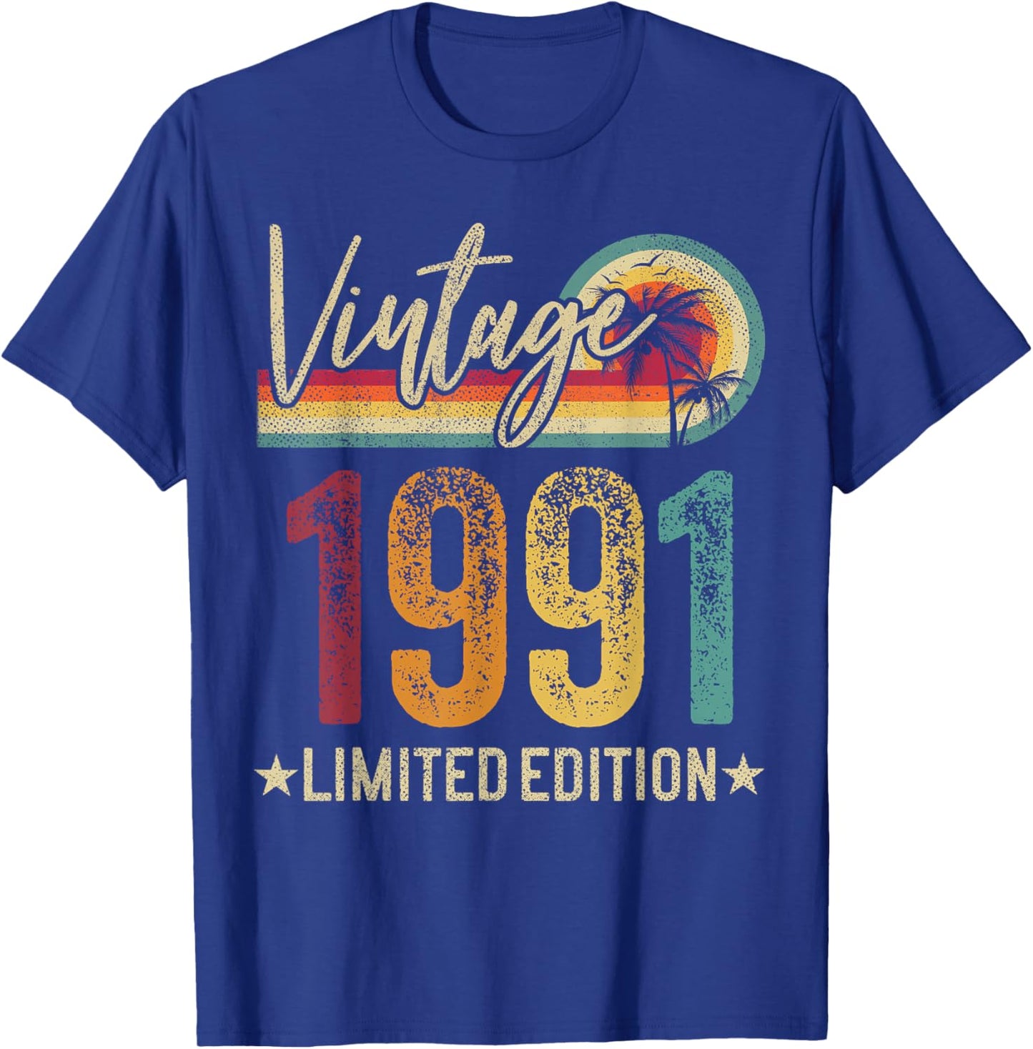 Retro 1991 35 Years Old 35th Birthday Vintage Men Women T-Shirt - T-Shirt | Royal