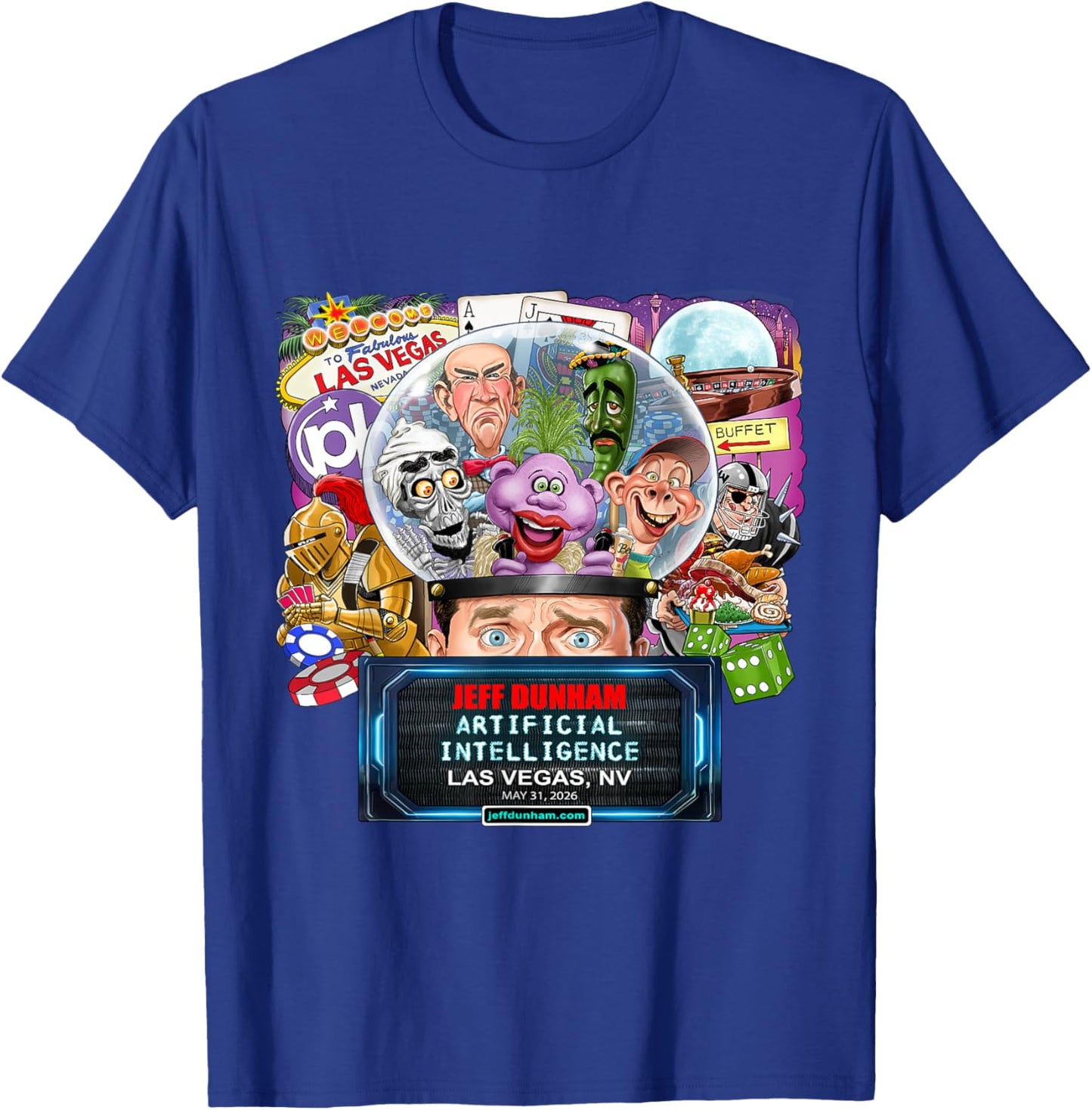 Jeff Dunham Las Vegas, NV (2026) T-Shirt - T-Shirt | Royal