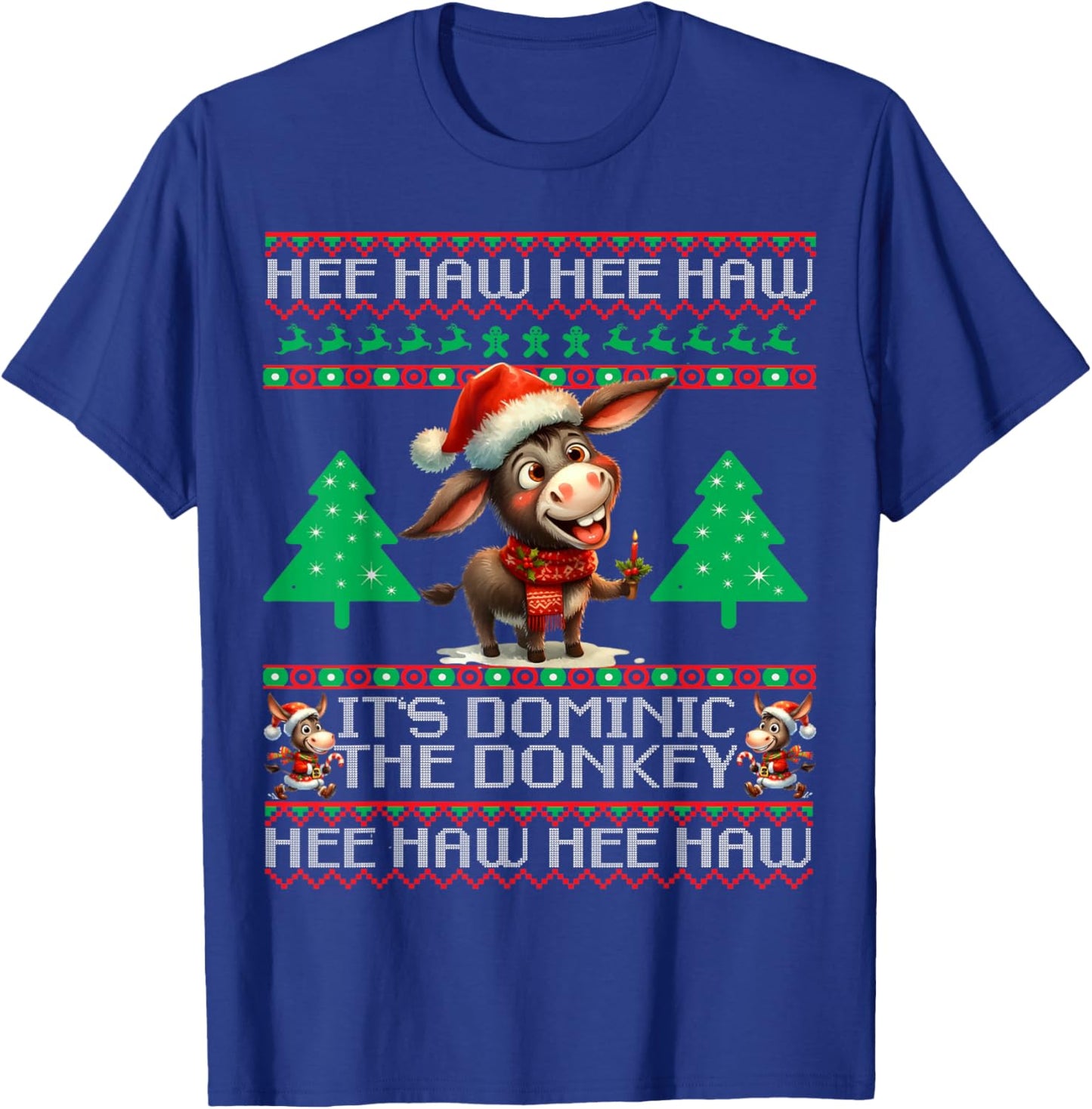 Funny Christmas Italian Christmas Donkey Dominic The Donkey T-Shirt - T-Shirt | Royal