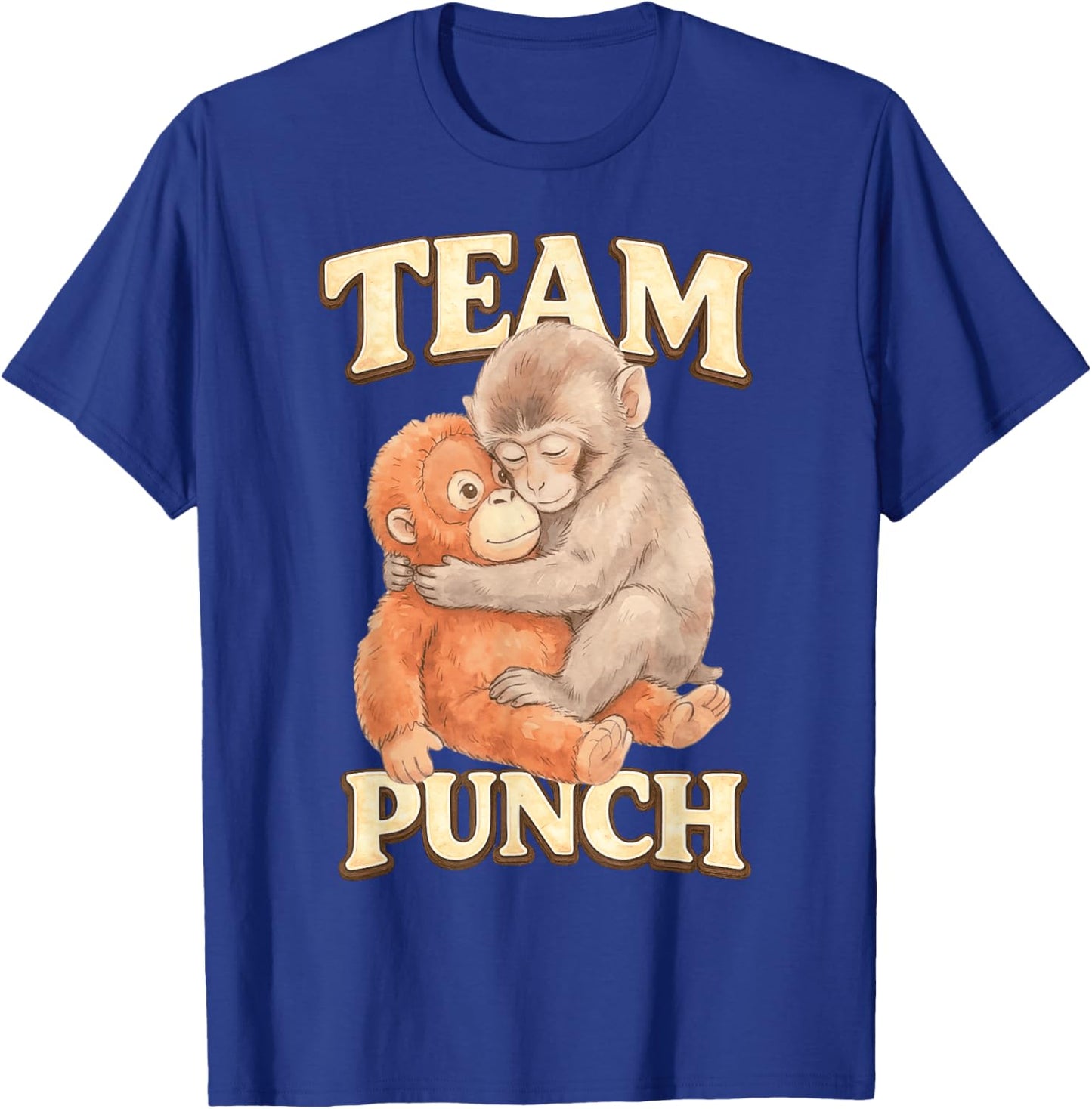 Baby Monkey Punch Team Punch Monkey Plush Cute T-Shirt - T-Shirt | Royal
