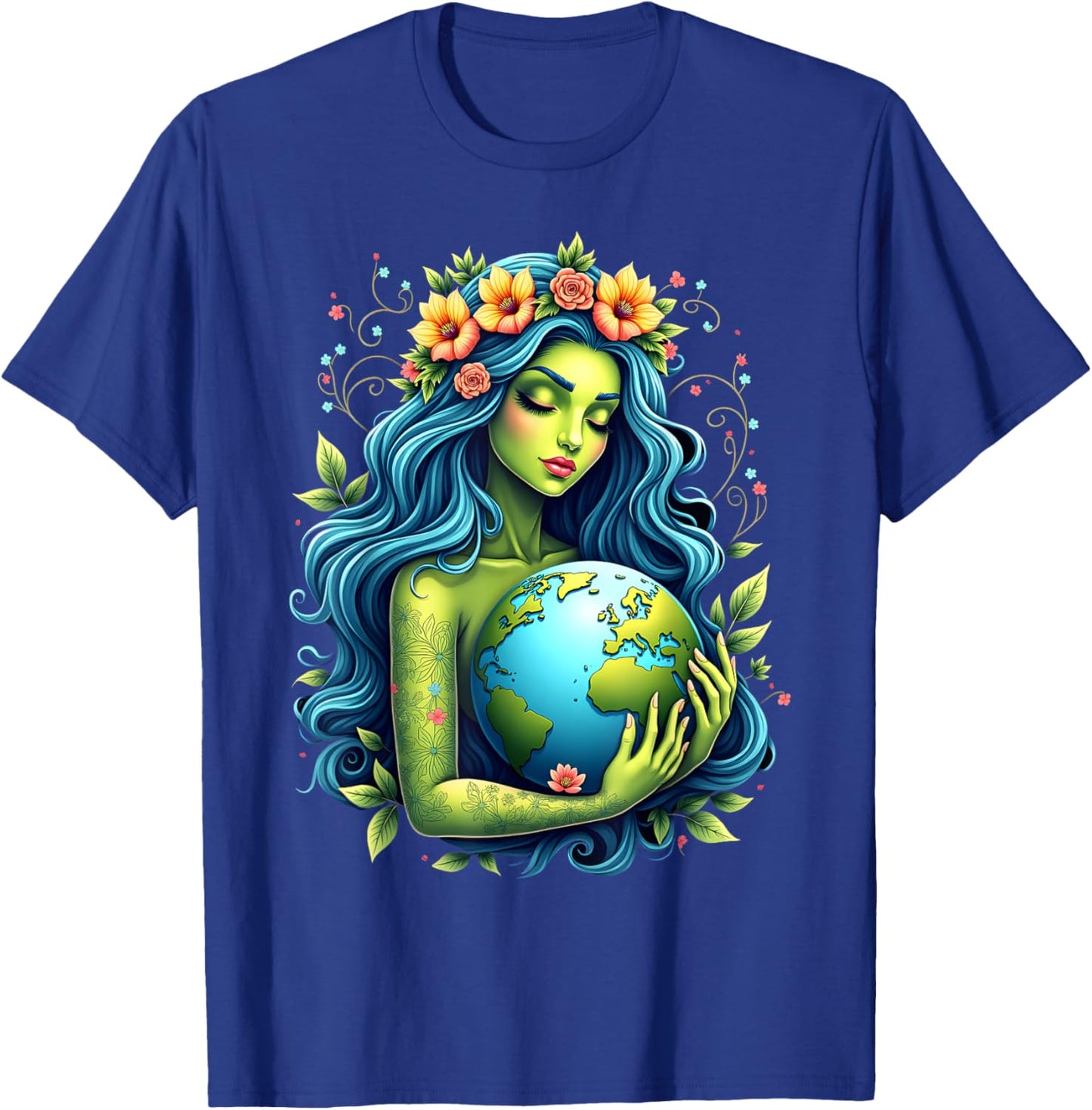 Green Mother Earth Day Gaia Save Our Planet Women Girl Kids T-Shirt - T-Shirt | Royal