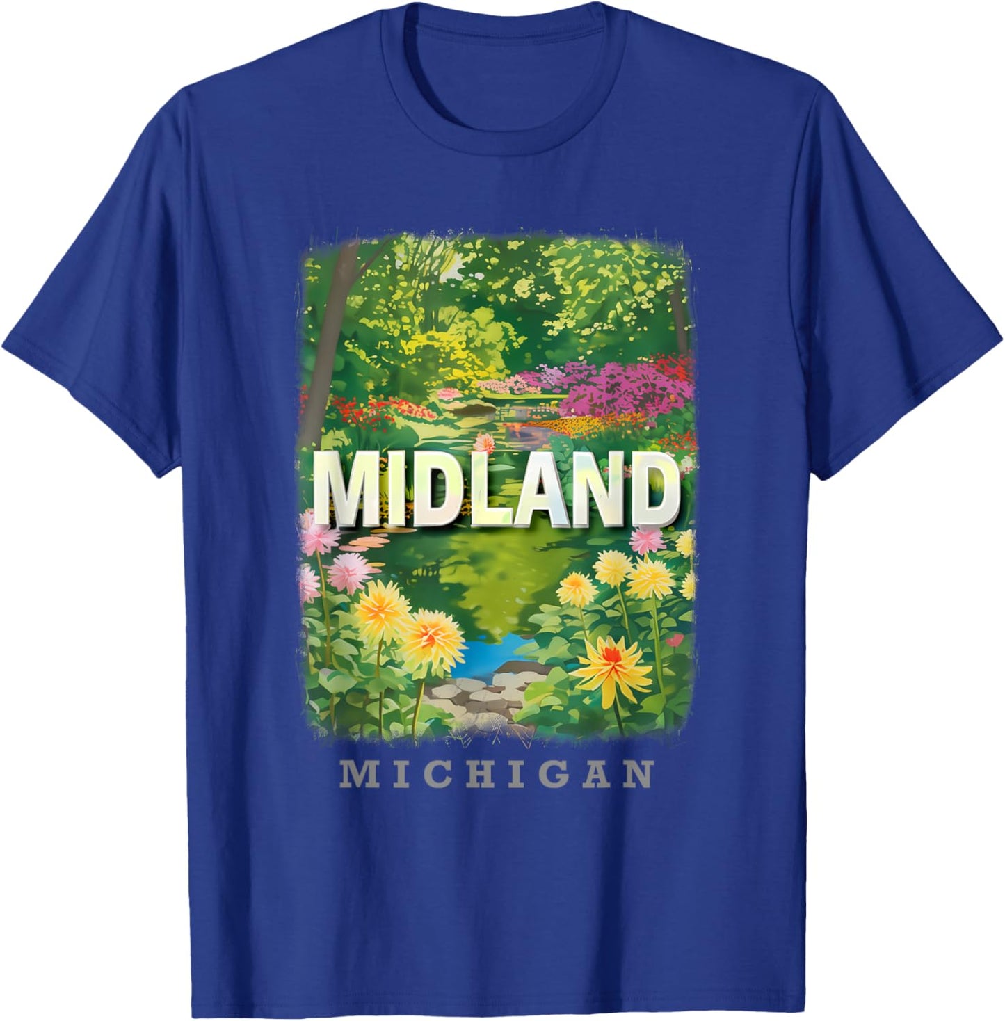 Midland Michigan MI Nature and Bliss SD252 T-Shirt - T-Shirt | Royal