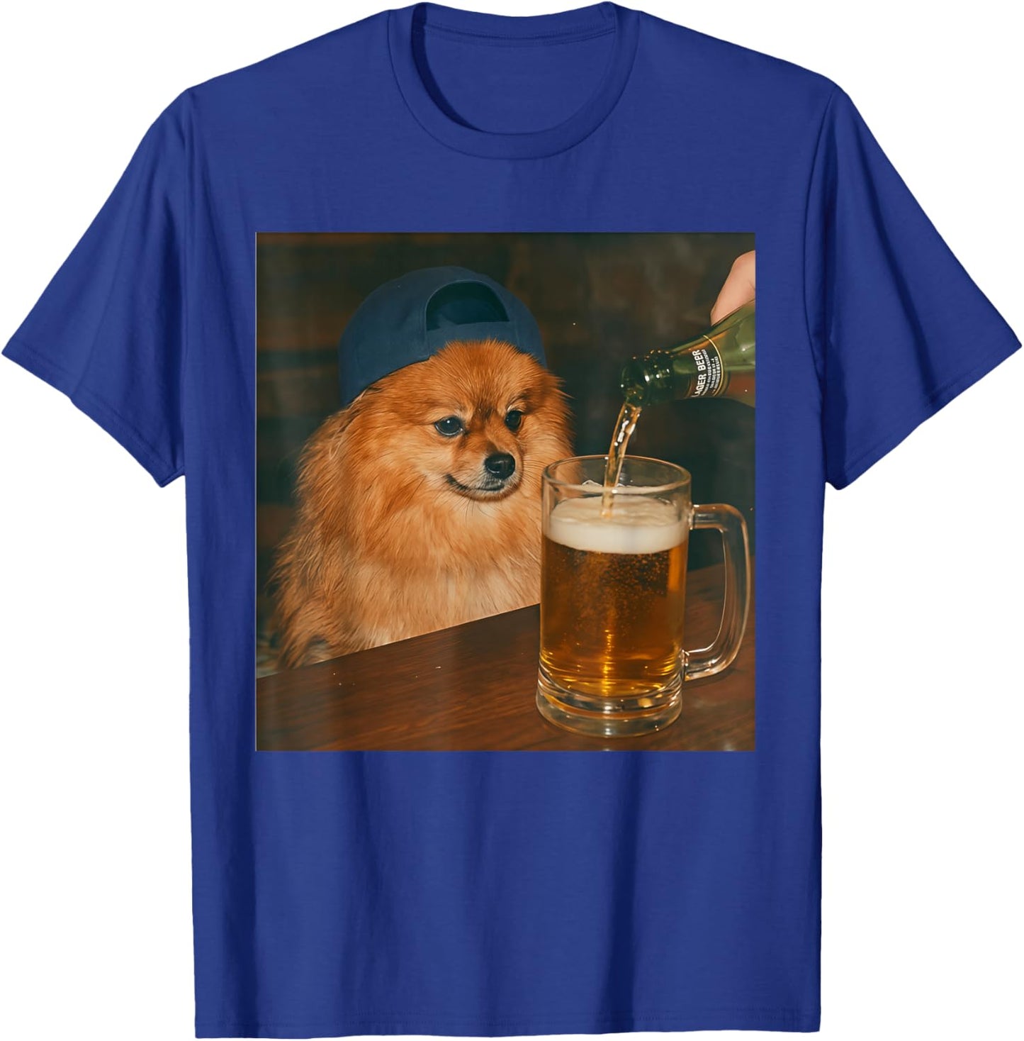 Pomeranian Drinking Beer Funny Dog Lover Dog Meme T-Shirt - T-Shirt | Royal