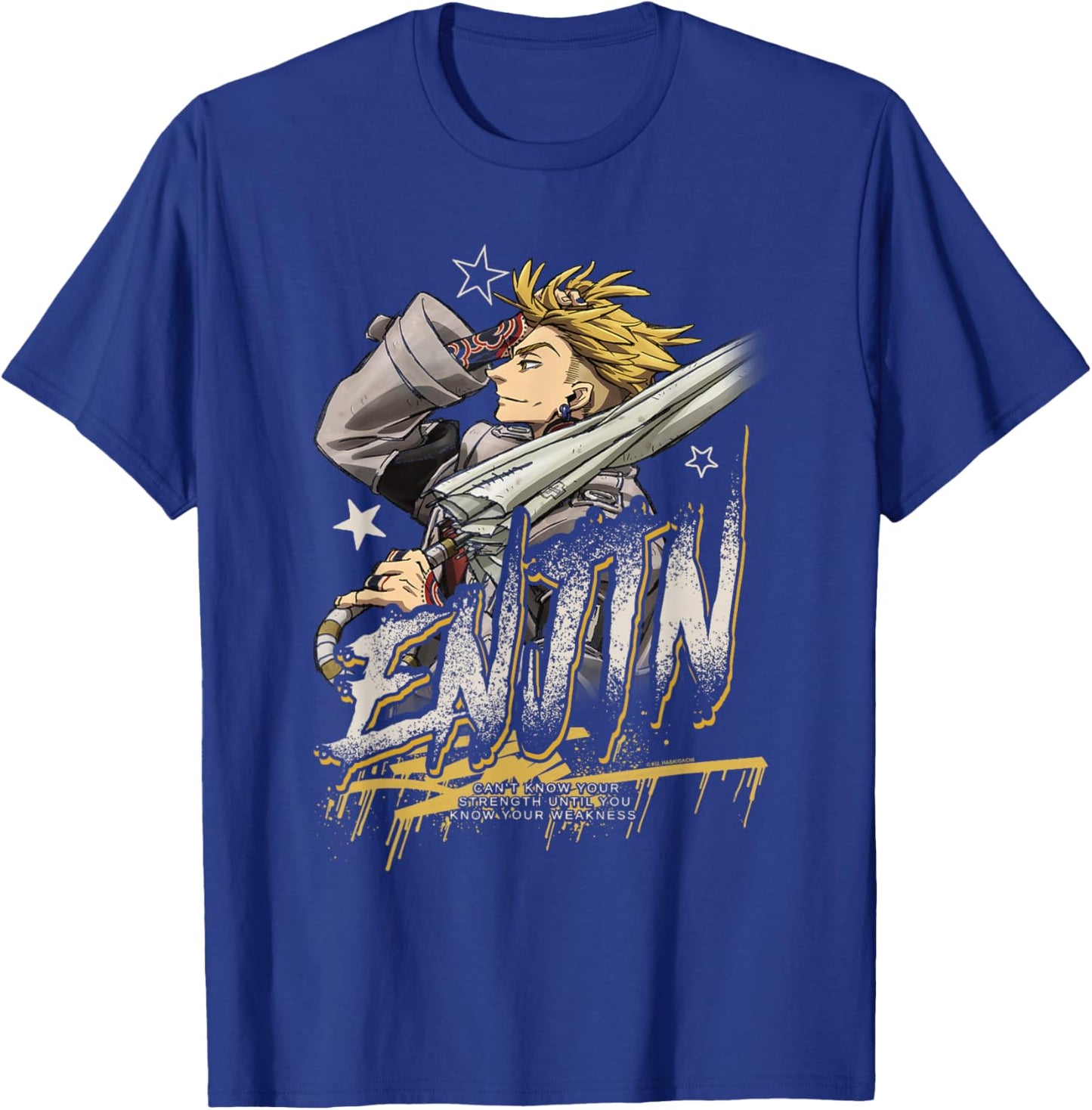 Enjin Portrait Outline with Stars Anime T-Shirt - T-Shirt | Royal