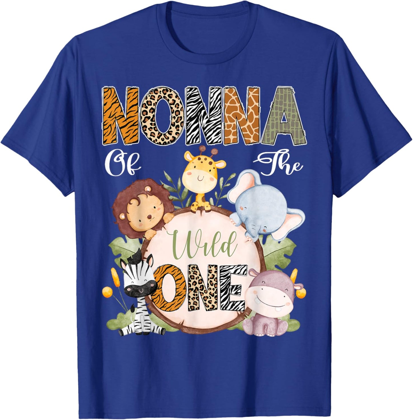 Nonna Of The Wild One 1St Birthday Safari Woodland T-Shirt - T-Shirt | Royal