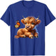 Cow, Scottish Highland Cow with Butterfly, Highland Cow T-Shirt - T-Shirt | Royal
