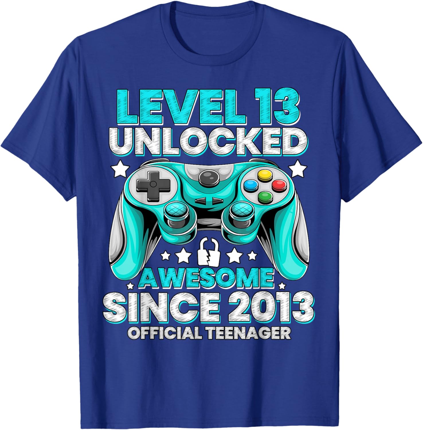 Official Teenager Level 13 Unlocked Boys 13th Birthday Boy T-Shirt - T-Shirt | Royal