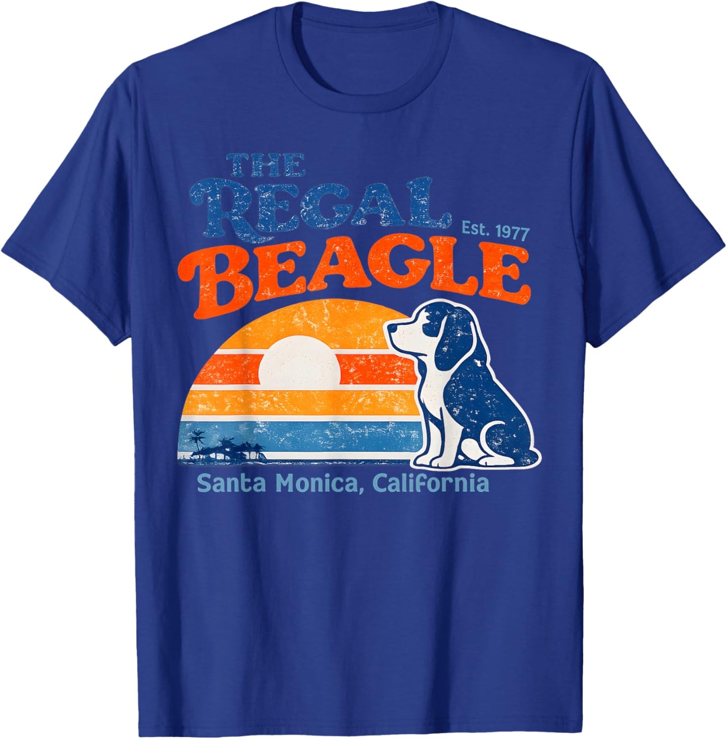 Retro The Regal Beagle Est 1977 Santa Monica California T-Shirt - T-Shirt | Royal