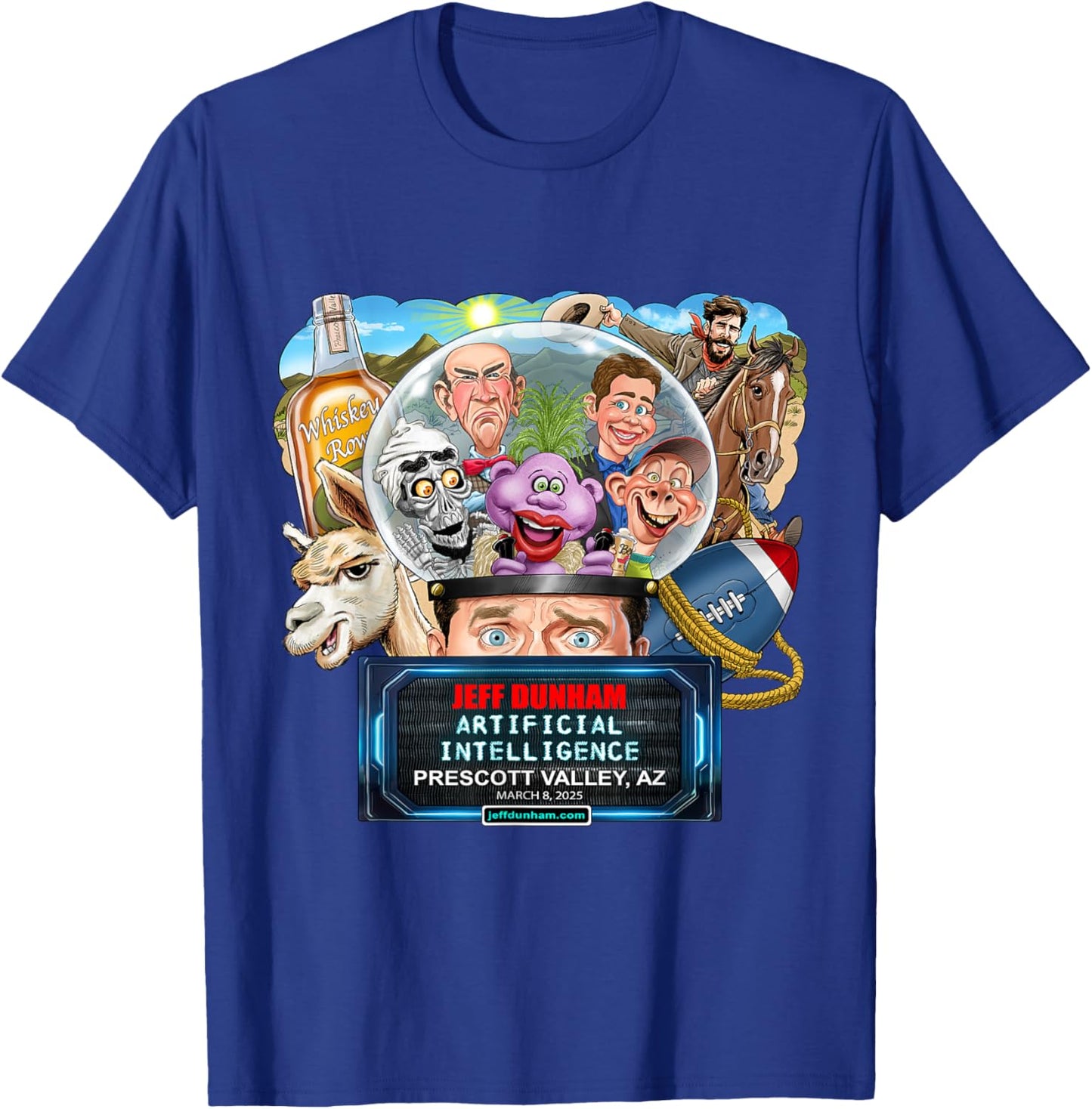 Jeff Dunham Prescott Valley, AZ (2025) T-Shirt - T-Shirt | Royal