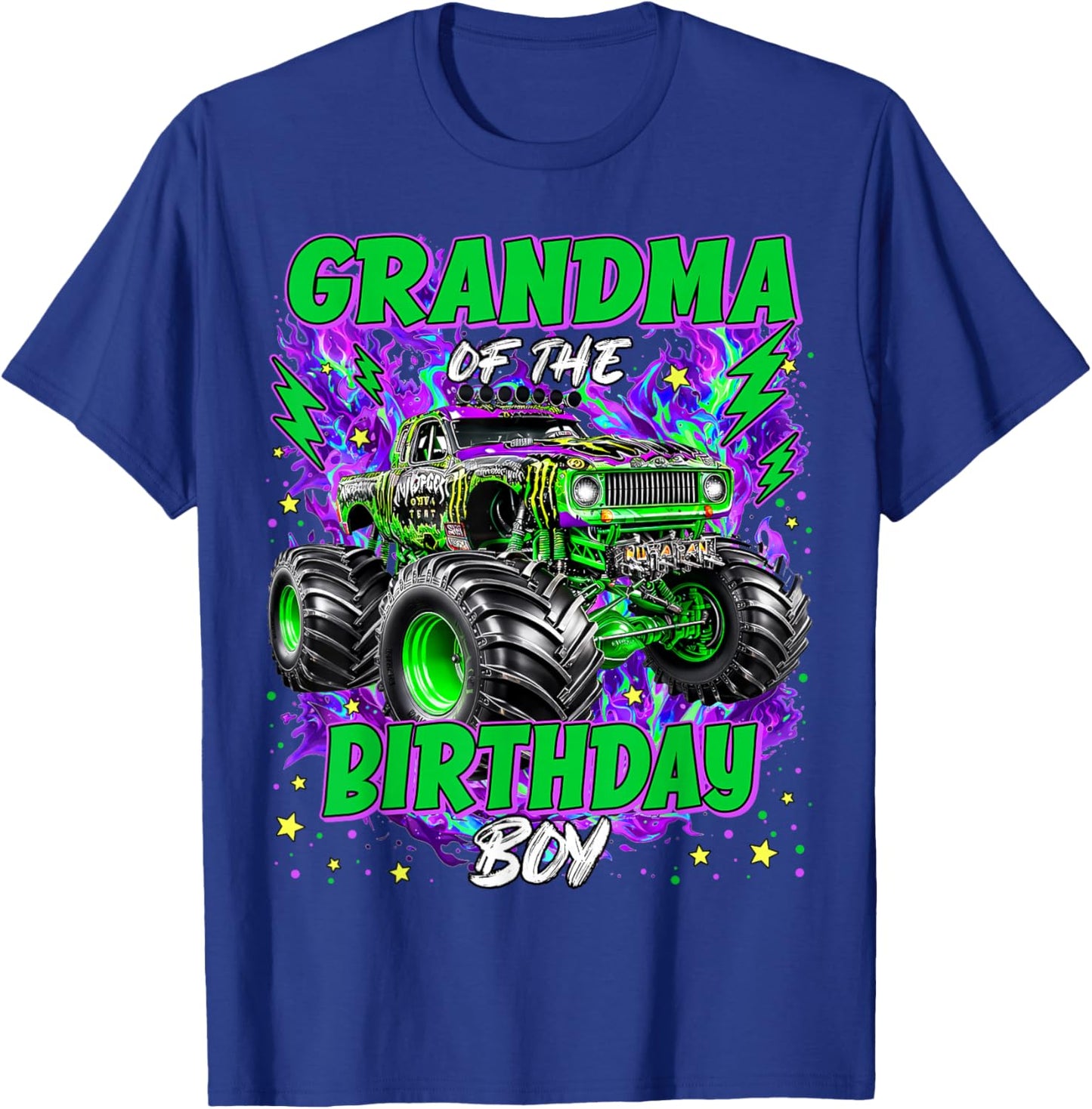Grandma of The Birthday Boy Monster Truck Boy Toddler Kid T-Shirt - T-Shirt | Royal