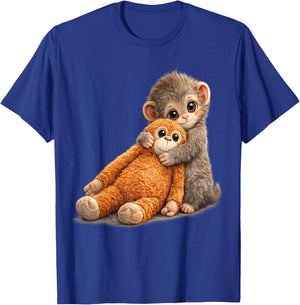 Cute Baby Monkey Punch Viral Zoo Japan Design T-Shirt - T-Shirt | Royal