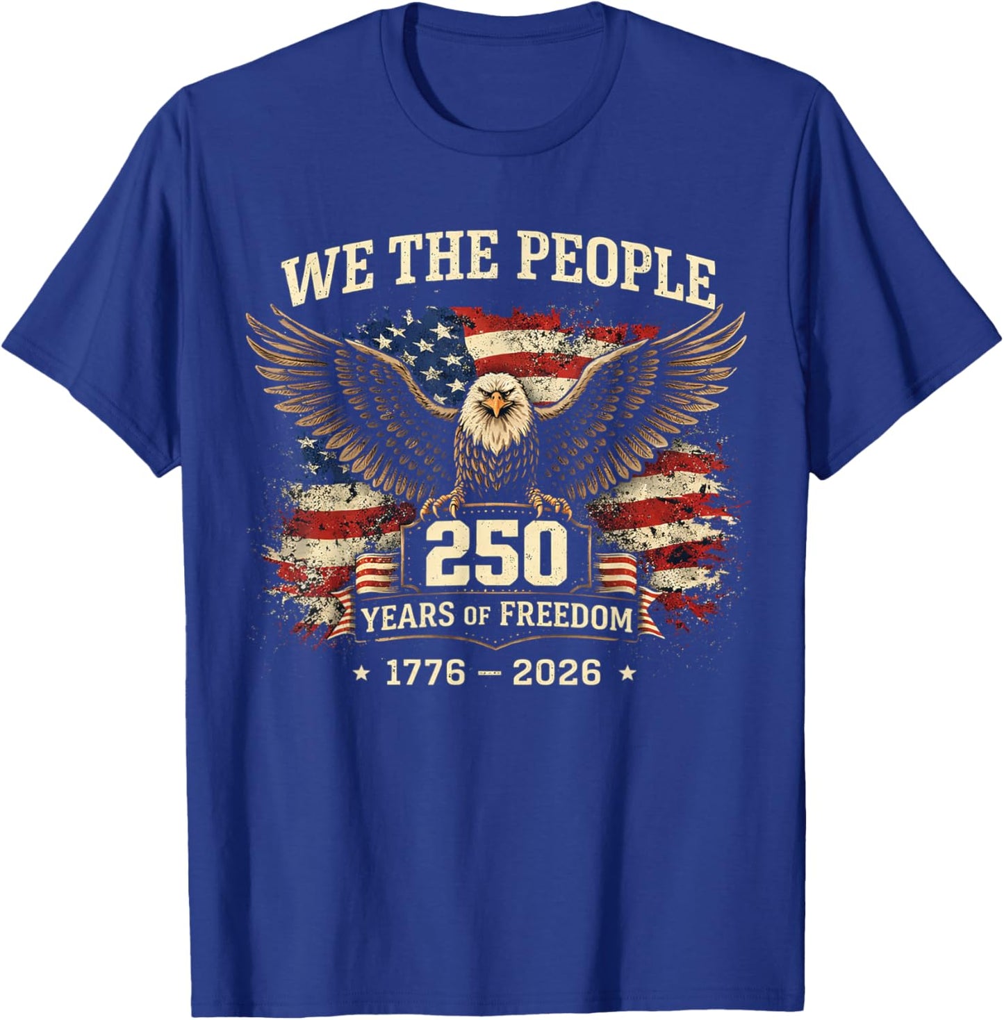 4th of July America US Flag Patriotic 250th Anniversary USA T-Shirt - T-Shirt | Royal