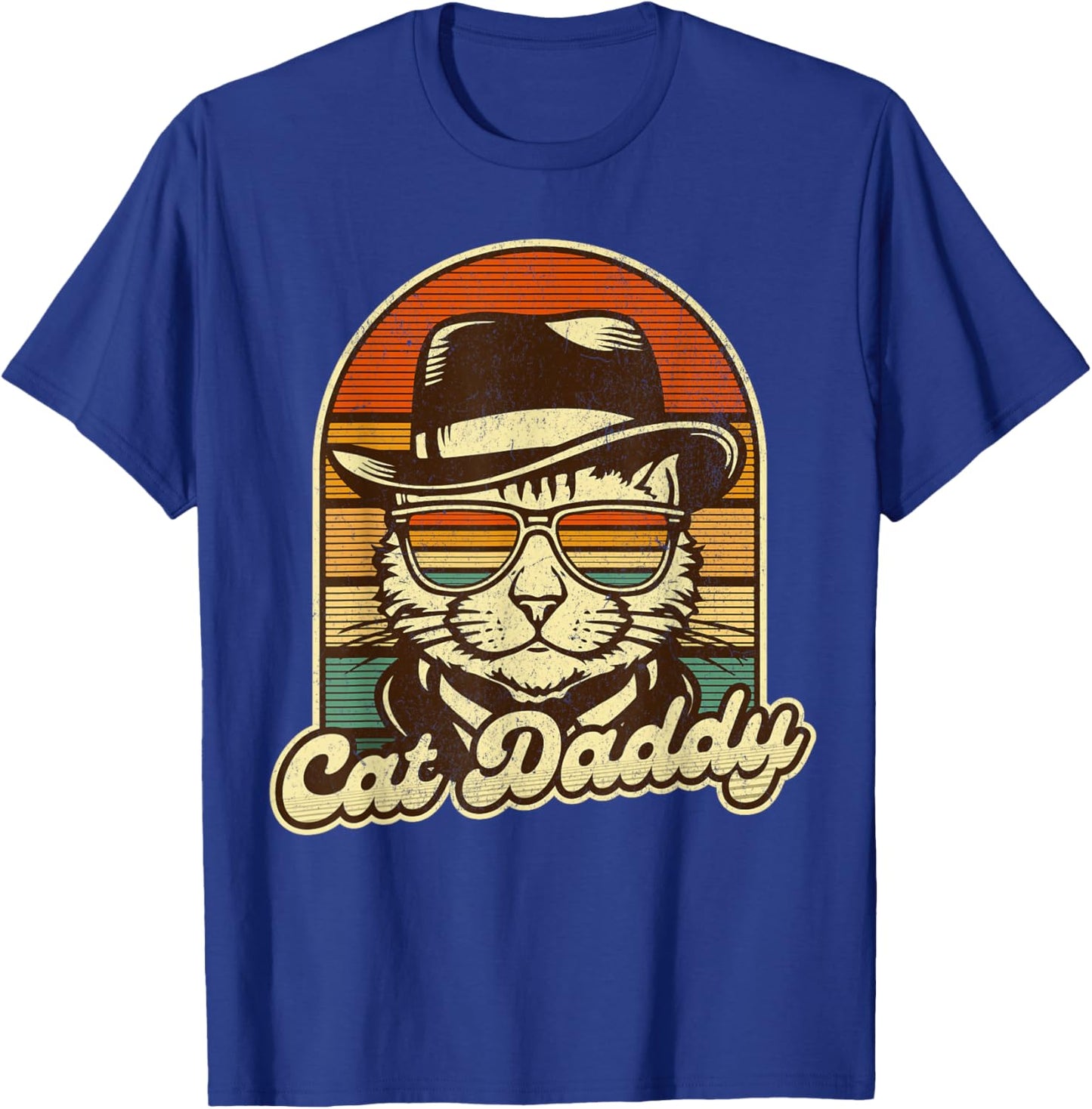 Funny Father's Day Cat Daddy Dad Papa Best Cat Dad T-Shirt - T-Shirt | Royal