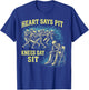 Heart Says Pit Knees Say Sit Skeleton Funny T-Shirt - T-Shirt | Royal