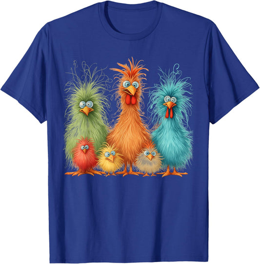 Retro Eagerlys Colorful Funny Chicken Art, Women Kid T-Shirt - T-Shirt | Royal