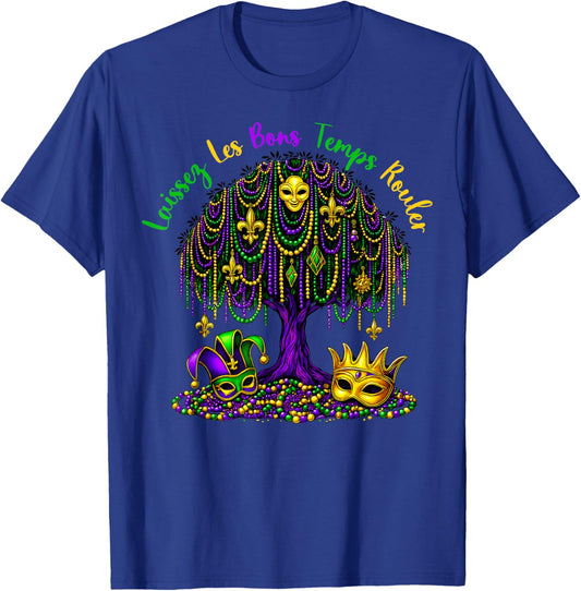 Mardi Gras Laissez Les Bon Temps Rouler Tree Women Men Kids T-Shirt - T-Shirt | Royal