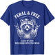 Cute Feral and Free Class of 2026 Funny Raccoon Graduation T-Shirt - T-Shirt | Royal