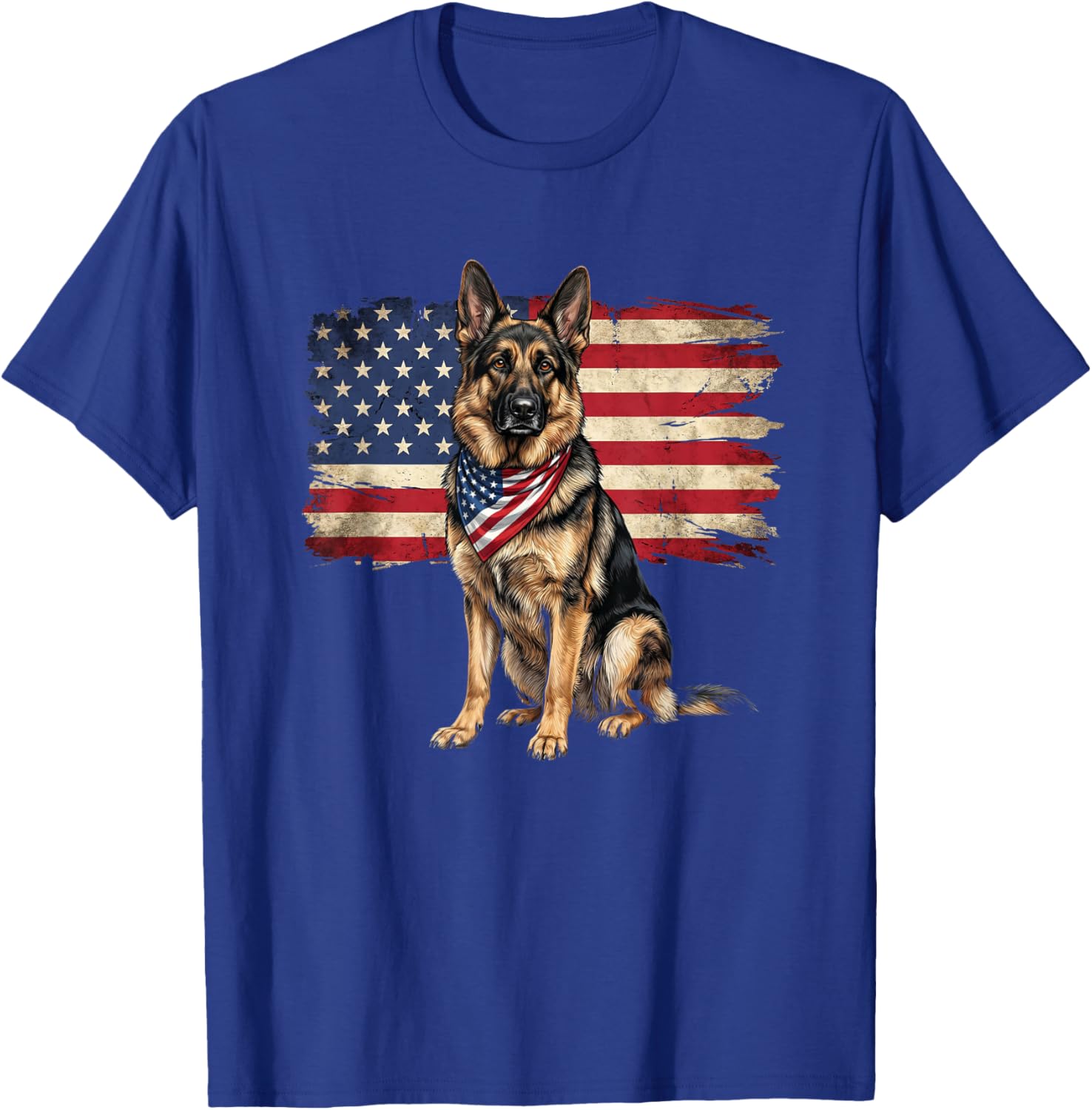Funny Liberal USA Flag-Inspired Patriotic American Dog Lover T-Shirt - T-Shirt | Royal