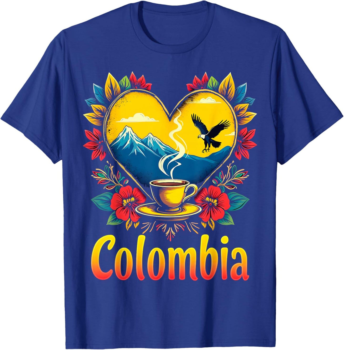 Colombia Love Heart T-Shirt - T-Shirt | Royal