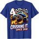 Birthday Monster Truck 4 year Old Boys 4th Party Born 2021 T-Shirt - T-Shirt | Royal