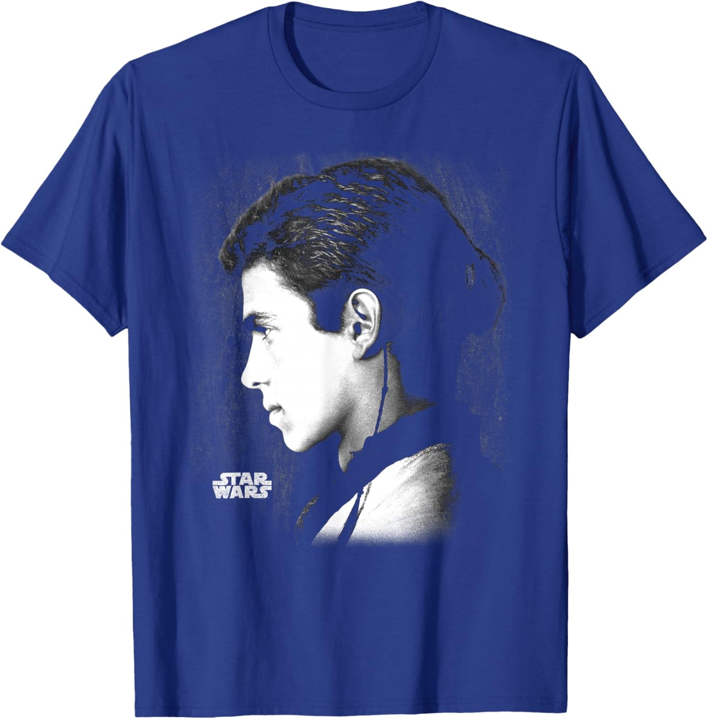 Star Wars Ep II Anakin Black & White Side Profile Portrait T-Shirt - T-Shirt | Royal