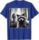 Scared Raccoon Selfie with Sasquatch Bigfoot Funny Raccoon T-Shirt - T-Shirt | Royal