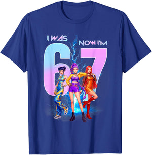 I was 6 Now Im 7 Birthday K-pop Girls 67 Meme 7th Birthday T-Shirt - T-Shirt | Royal