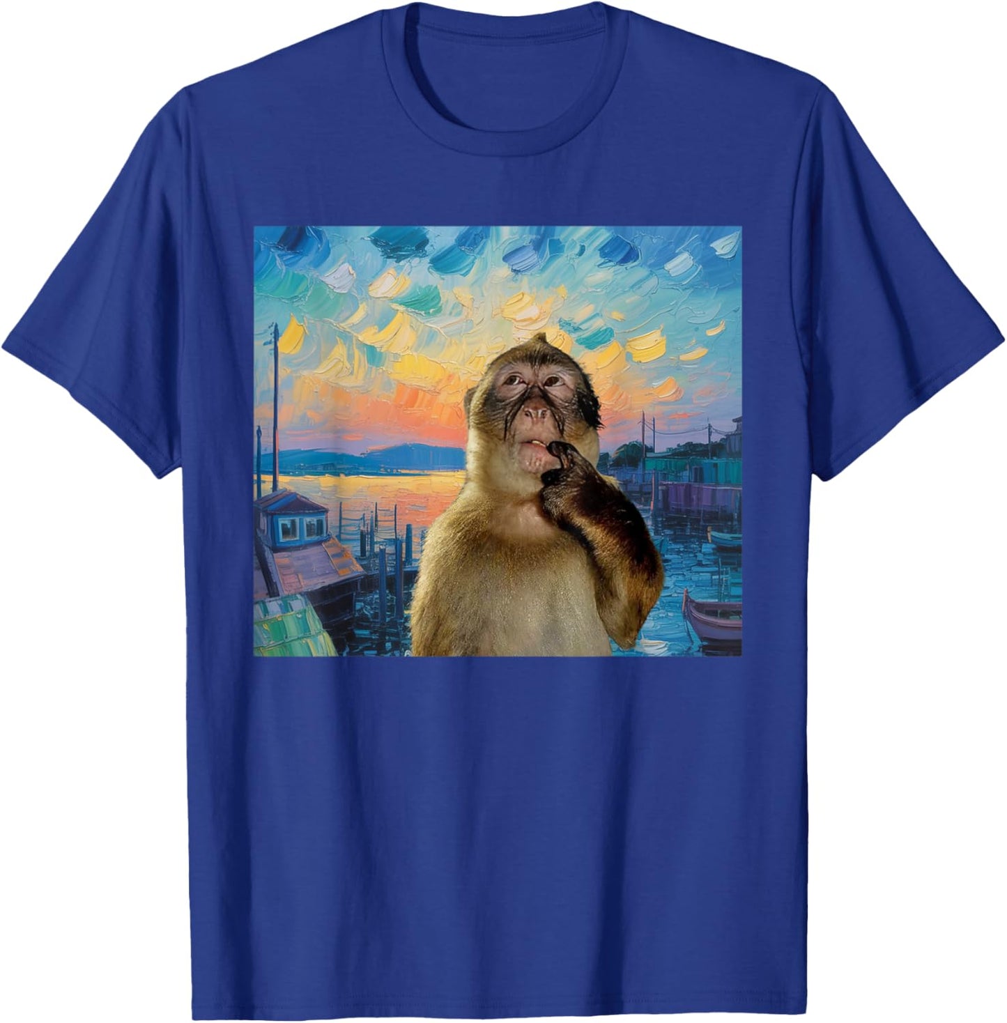 Thinking Monkey Meme Brainrot Memes Oddly Specific Memes Kid T-Shirt - T-Shirt | Royal