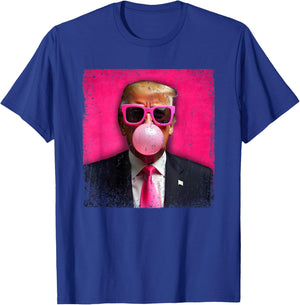 Trump Bubble Gum Pink Sunglasses Funny T-Shirt - T-Shirt | Royal