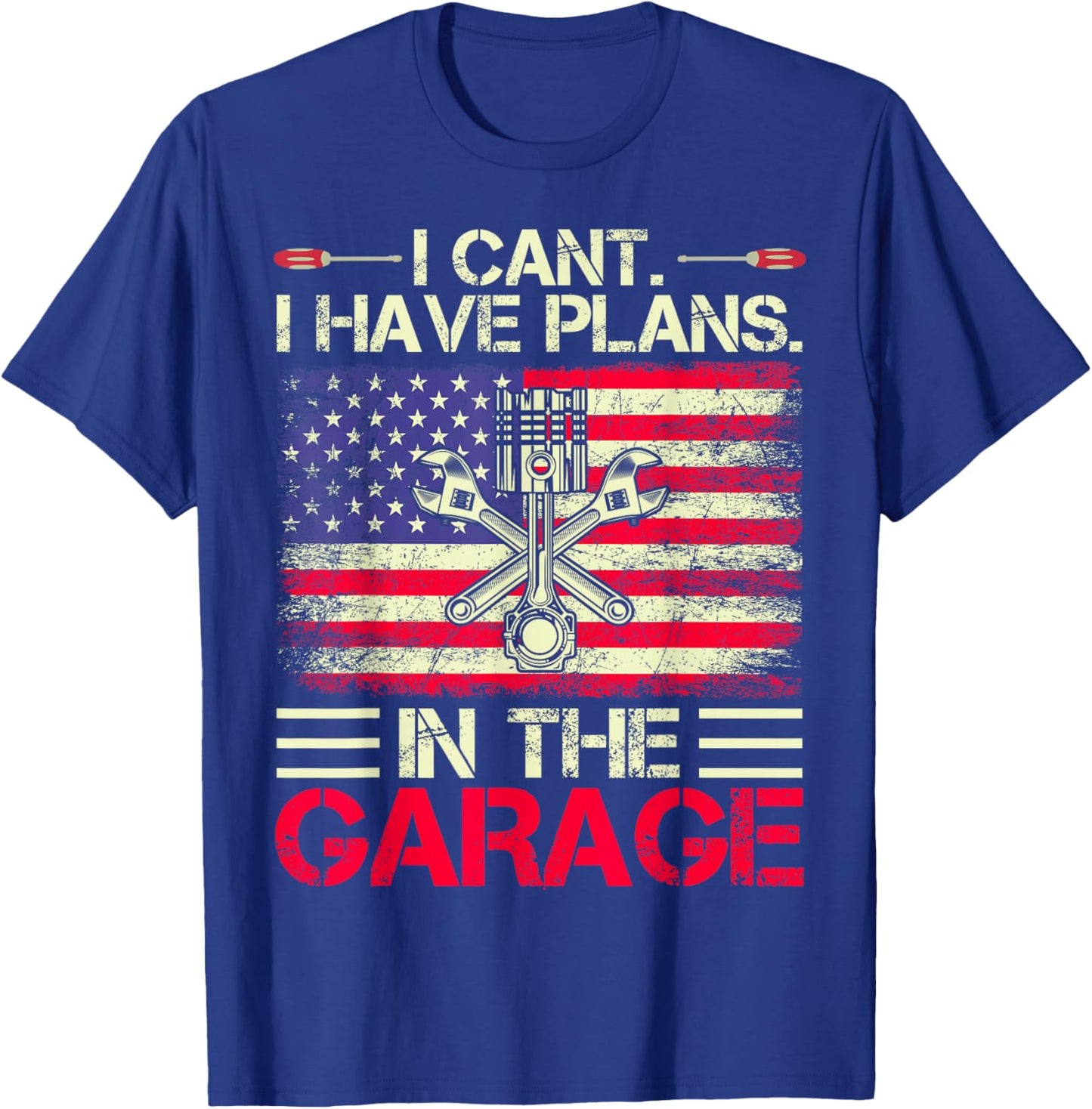 I Can't I Have Plans In The Garage Dad & Grandpa Mechanical T-Shirt - T-Shirt | Royal