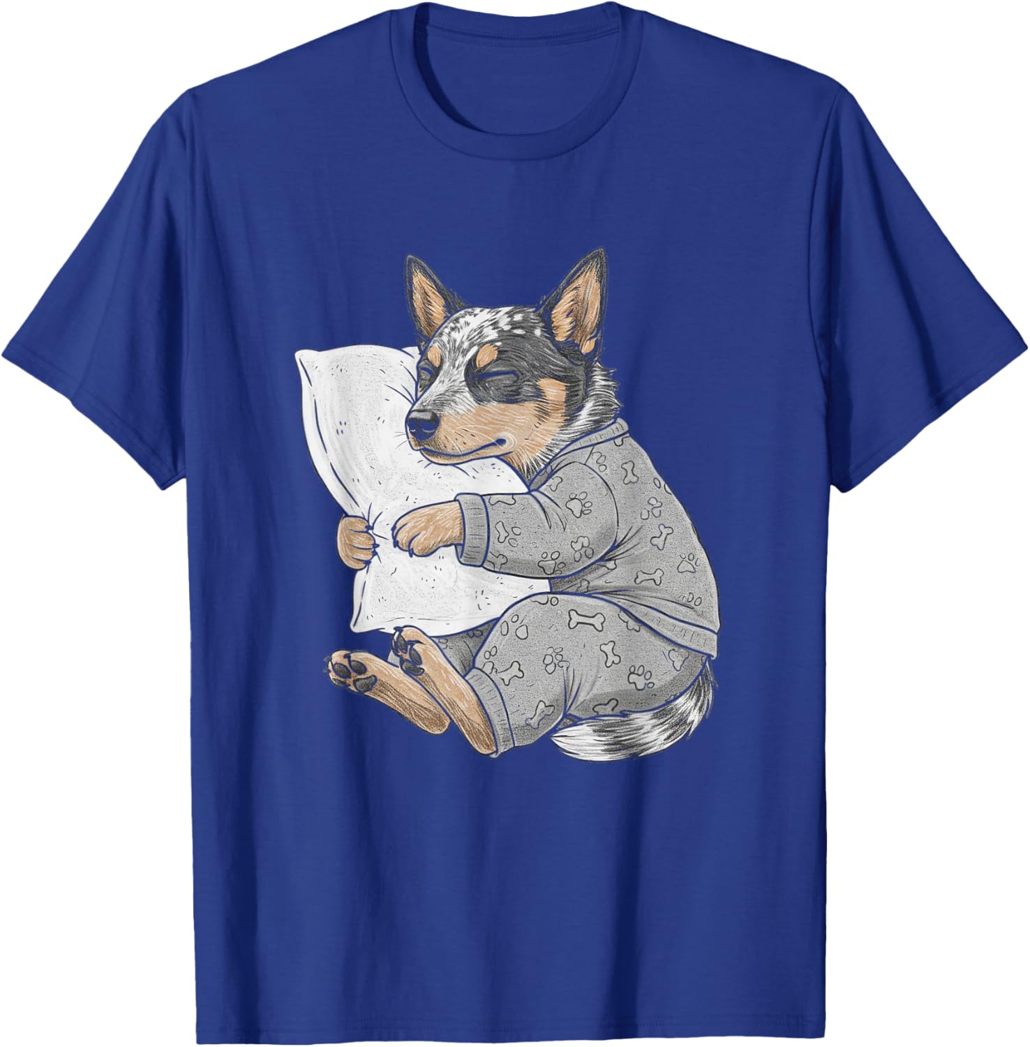 Funny Sleepy Australian Cattle Dog Pajama Men Women Kids T-Shirt - T-Shirt | Royal