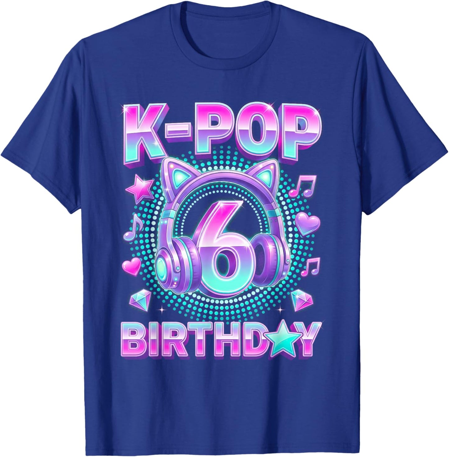 K-Pop 6ème Anniversaire Fille 6 Ans Musique coréenne T-Shirt - T-Shirt | Royal