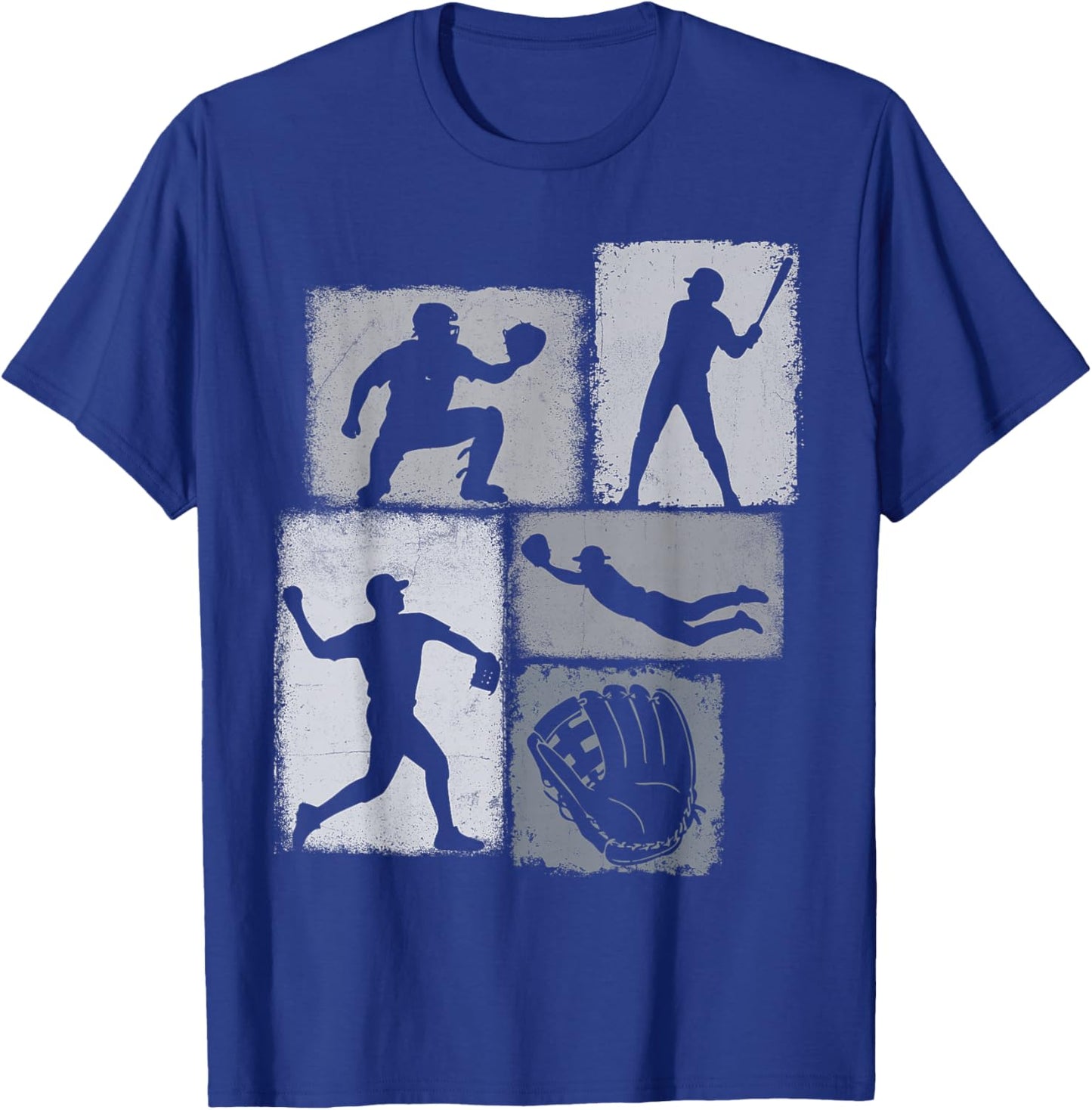 Softball Player Collage Men Kids Coach Youth Boys T-Shirt - T-Shirt | Royal