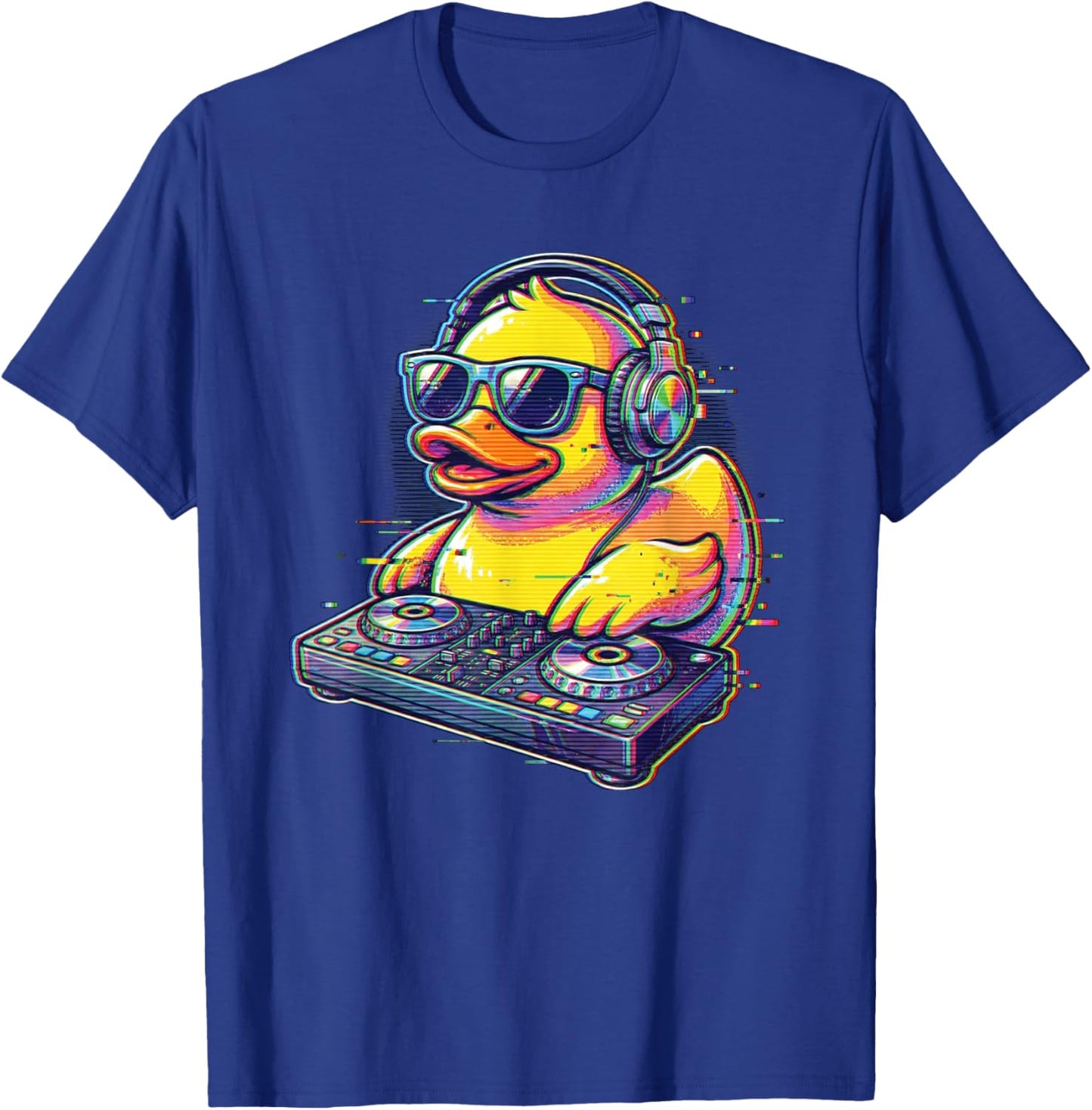 Funny Rubber Duckie Playing Music DJ Rubber Duck T-Shirt - T-Shirt | Royal